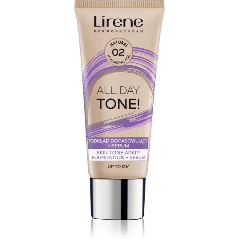 Lirene ALL DAY TONE! ενυδατικό μεικ απ για λαμπερή επιδερμίδα απόχρωση 02 Natural 30 ml