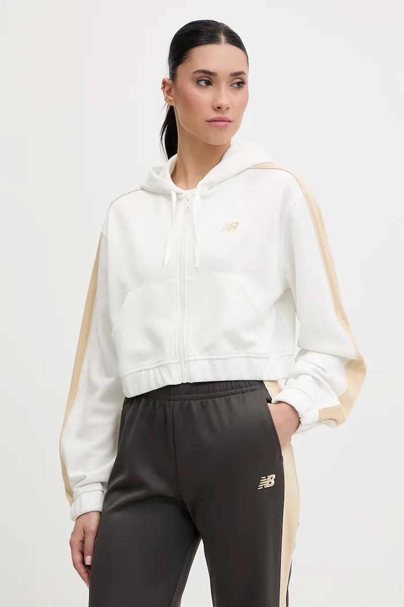 New Balance μπλούζα με κουκούλα και κουμπιά γυναικεία Interlock Full Zip