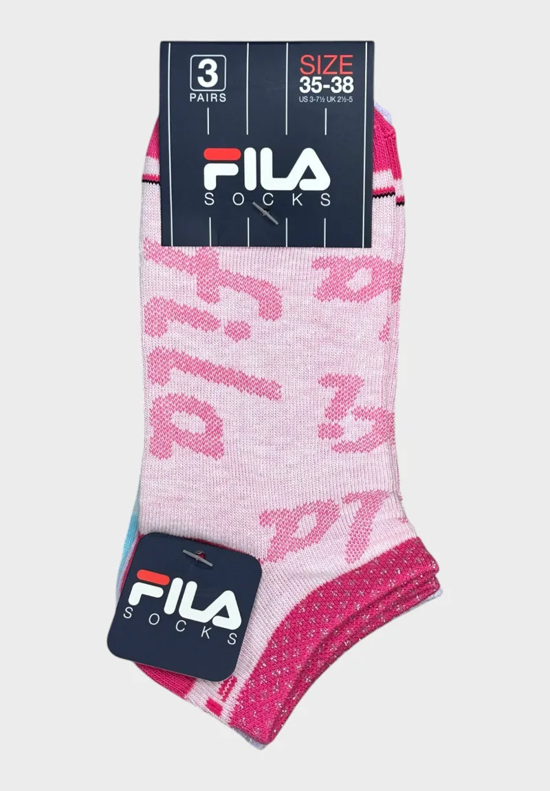 Παιδικές Κάλτσες FILA 3-Pack Πολύχρωμες Χαμηλές Αθλητικές F1436-813-Πολύχρωμο