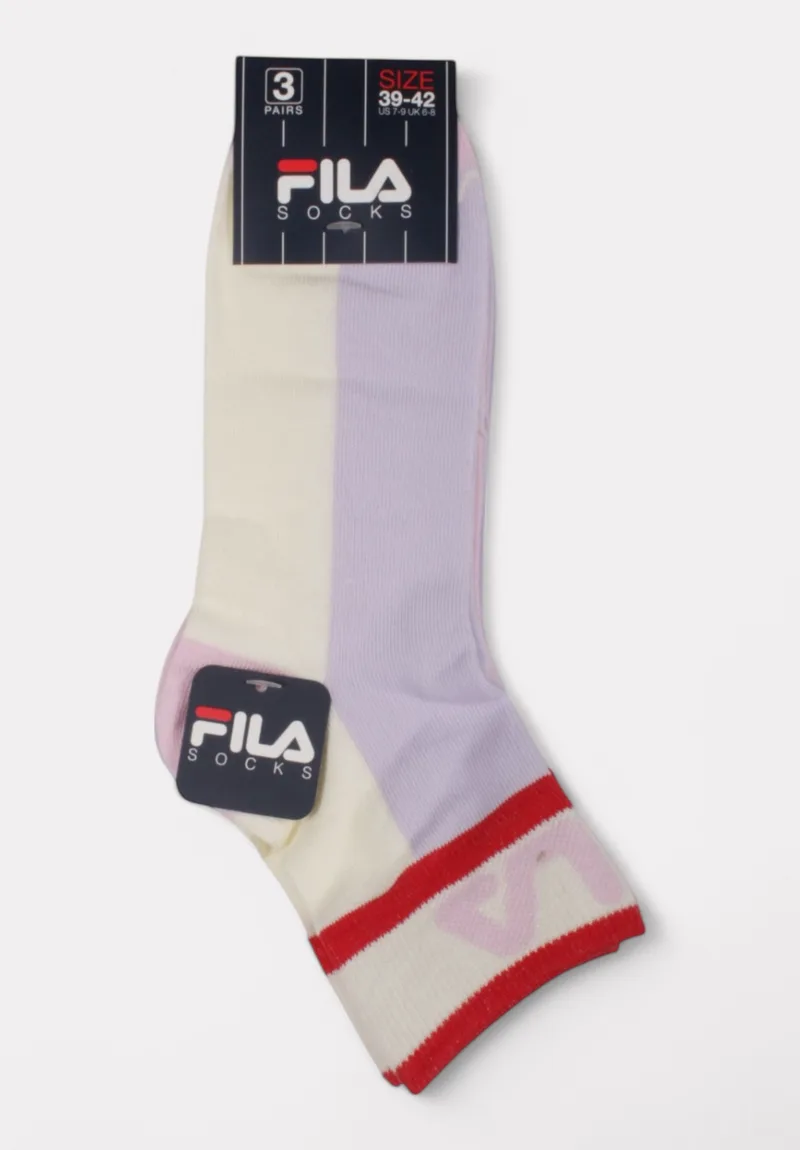 Fila Quarter Socks F3614 Flower - 3 τεμάχια F3614-805-Πολύχρωμο