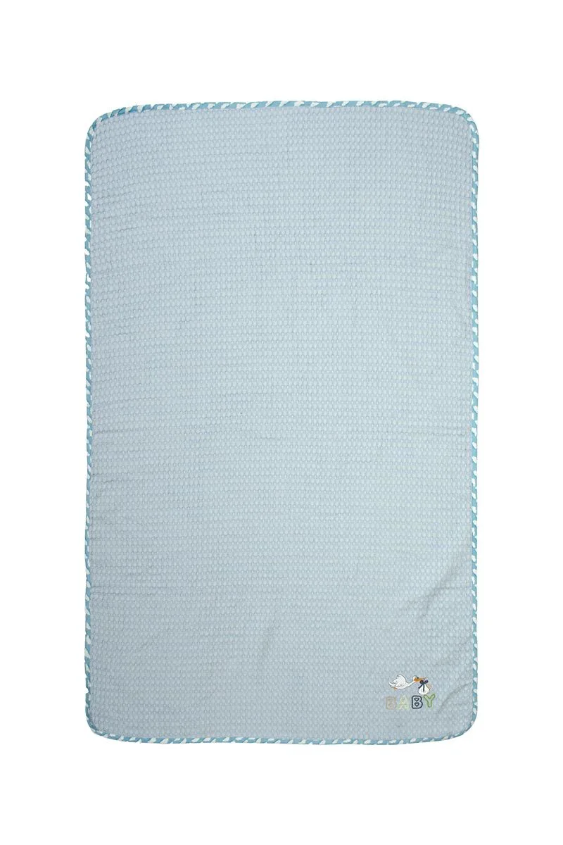 Κουβέρτα Πικέ Κούνιας 100x160εκ. Με Κέντημα Stork 191 Sky Blue DimCol (Ύφασμα: Βαμβάκι 100%, Χρώμα: Γαλάζιο , Μέγεθος: Λίκνου) - DimCol - 31142620021