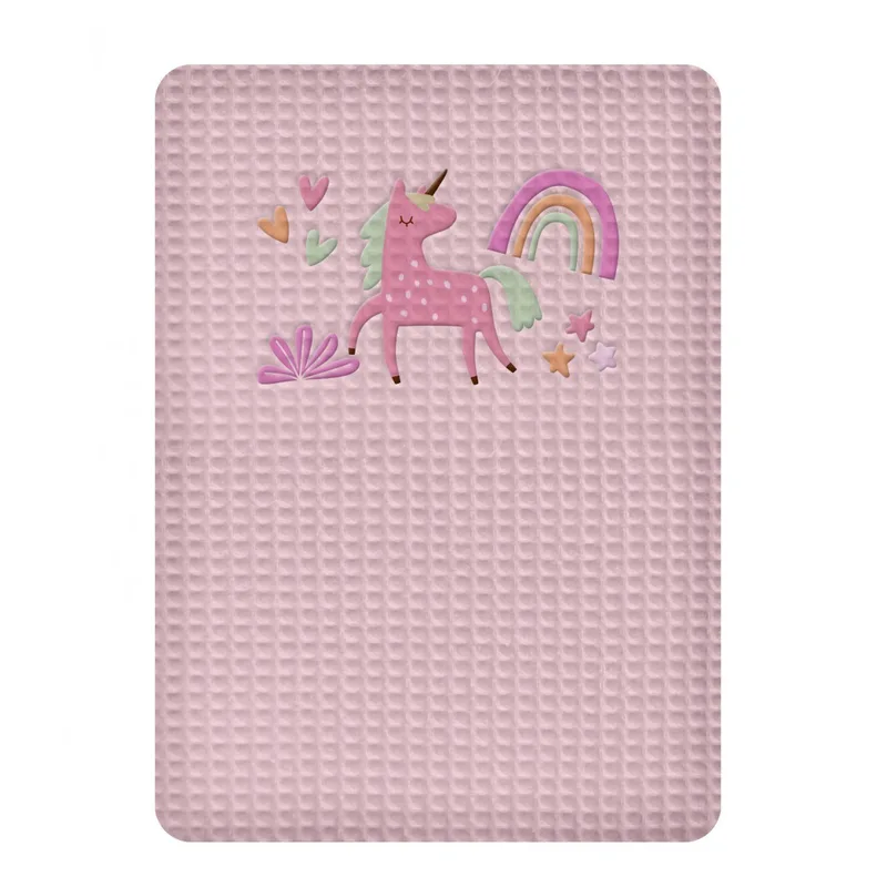 Κουβέρτα Πικε Κουνιας 110X140 Adam Home Unicorn Ροζ