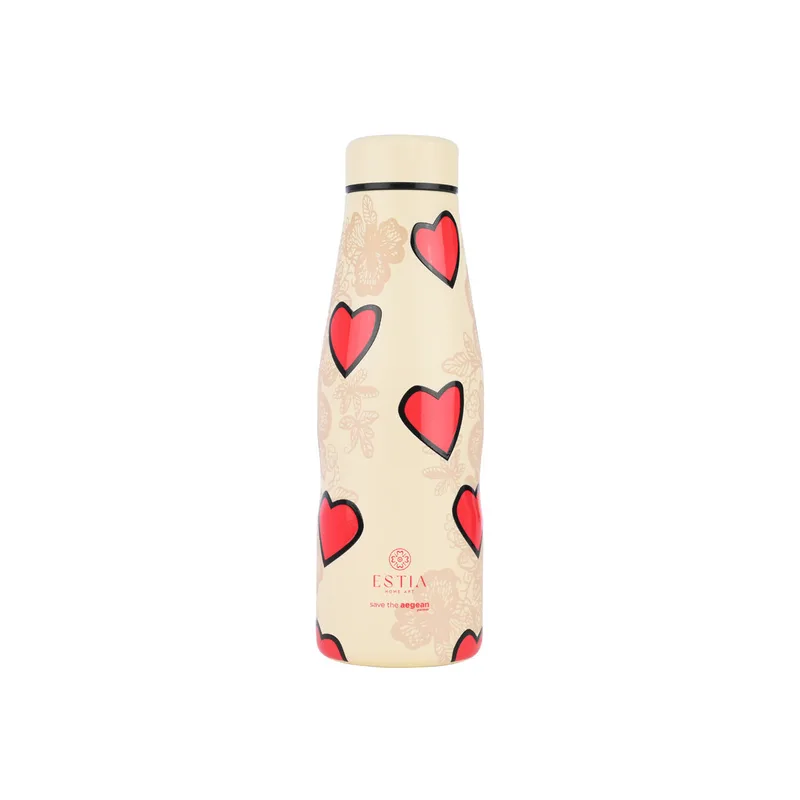 Θερμός-Μπουκάλι Ανοξείδωτο Flask Tender Lace Save The Aegean Estia 500ml-7x7x22,3εκ. 01-31664 (Υλικό: Ανοξείδωτο) - estia - 01-31664