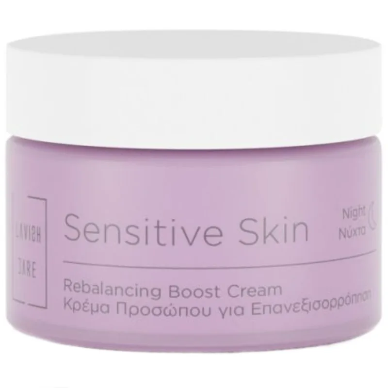 Lavish Care Sensitive Skin Rebalancing Boost Cream Night Ενυδατική & Καταπραϋντική Κρέμα Προσώπου Νυκτός για Επανεξισορρόπηση 50ml