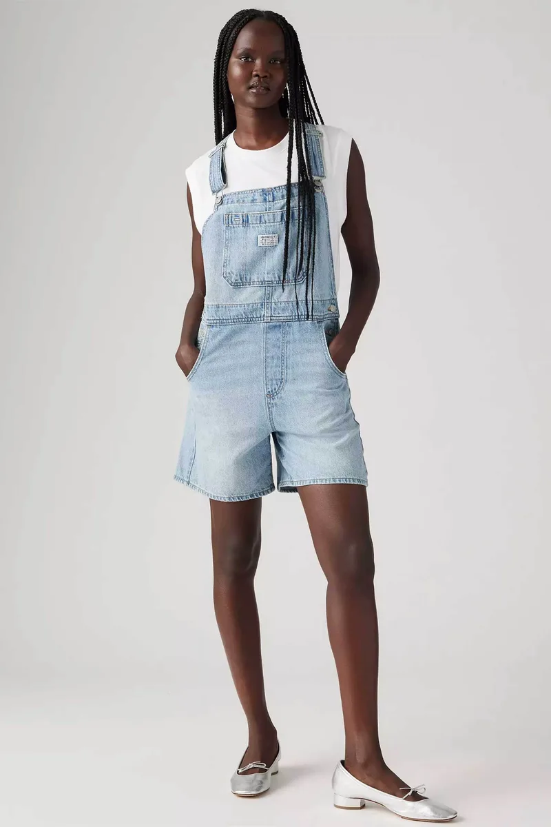 Levi's® γυναικεία denim σαλοπέτα Relaxed Fit "Utility Shortall" - 001UY0000-** Denim Blue Ανοιχτό