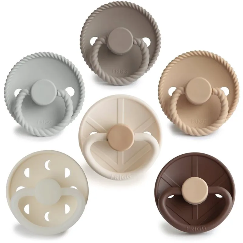 FRIGG 6-Pack Pacifiers Round Silicone Size 2 πιπίλα Earthy Wonder 6 τμχ