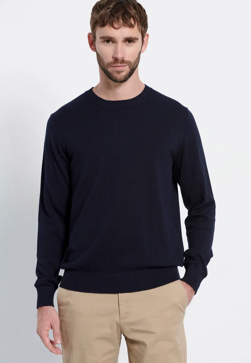Slim fit πουλόβερ με μίξη από μαλλί Marron