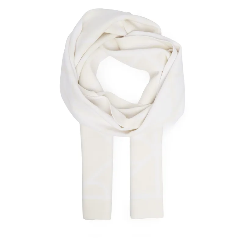 Κασκόλ Calvin Klein Emblem Aop Jcq Fine Rib Scarf LV04D8051G Λευκό