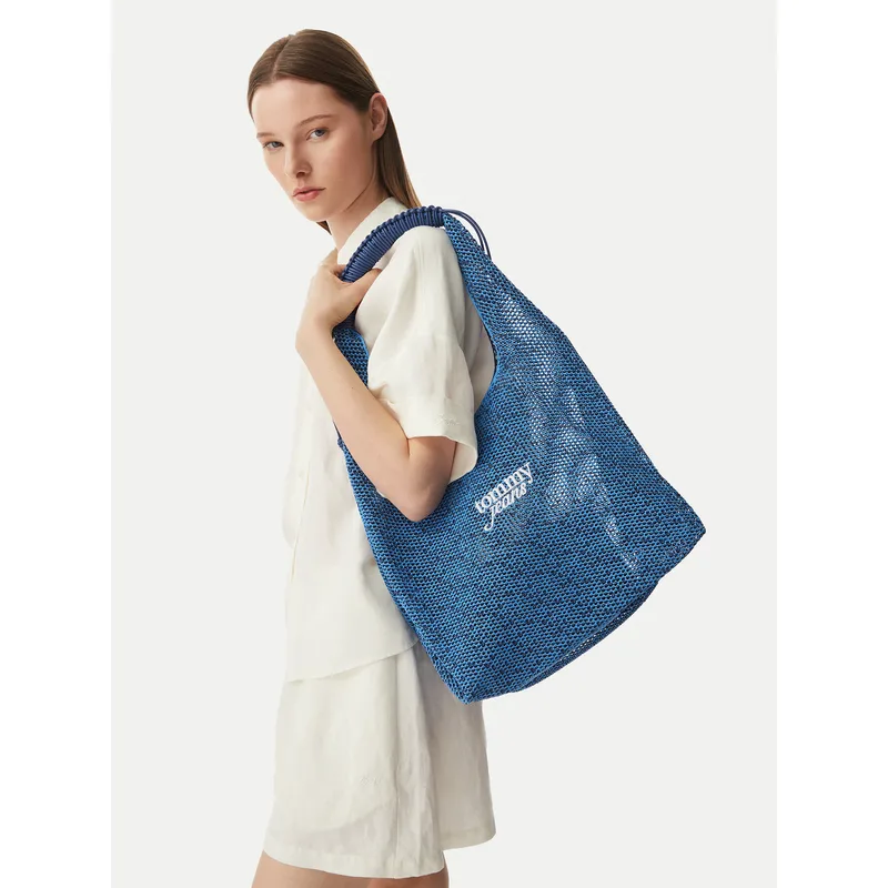 Τσάντα Tommy Jeans Tjw Summer Crochet Hobo AW0AW18778 Μπλε