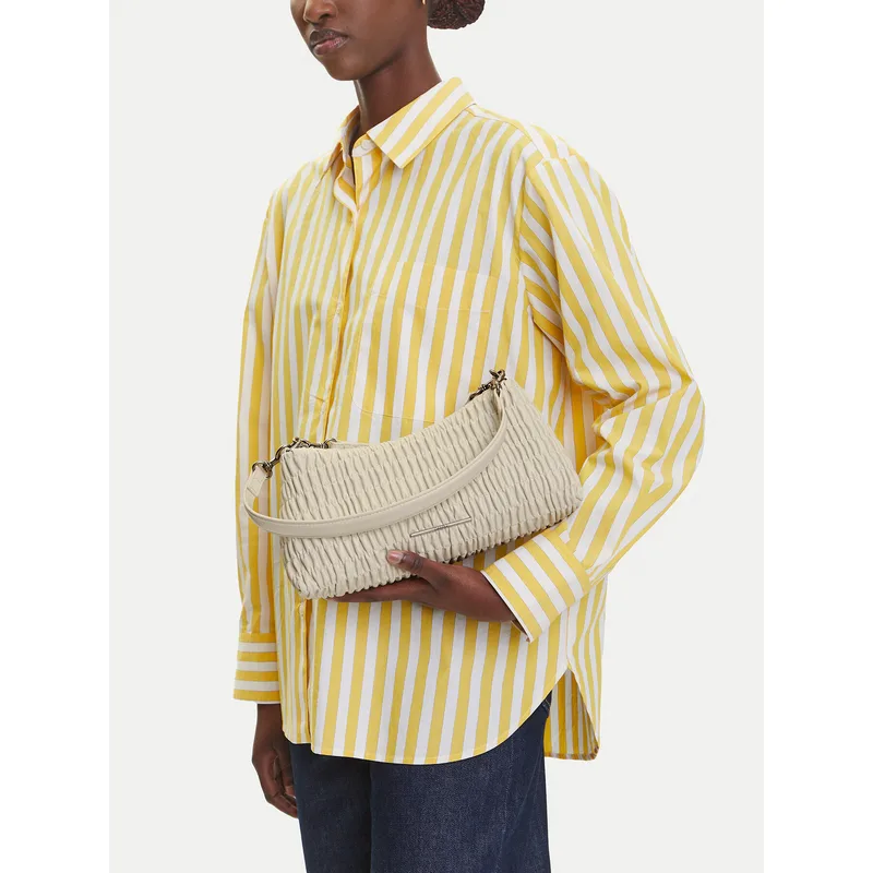Τσάντα Calvin Klein Jeans Rouched Shoulder Bag LV04K3088G Εκρού