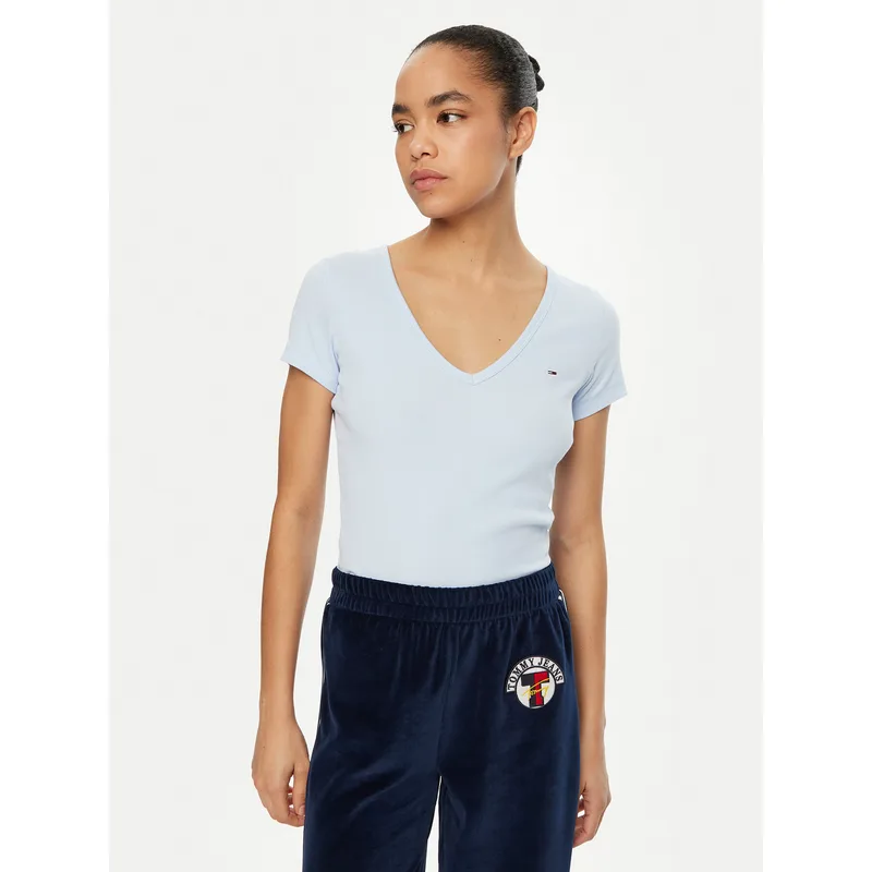 Tommy Jeans T-Shirt Essential DW0DW17385 Γαλάζιο Slim Fit