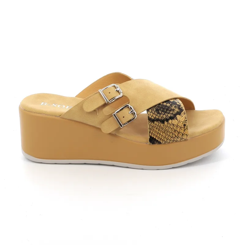 Γυναικείο Mule B-Soft Χρώματος Κίτρινο 23408-4