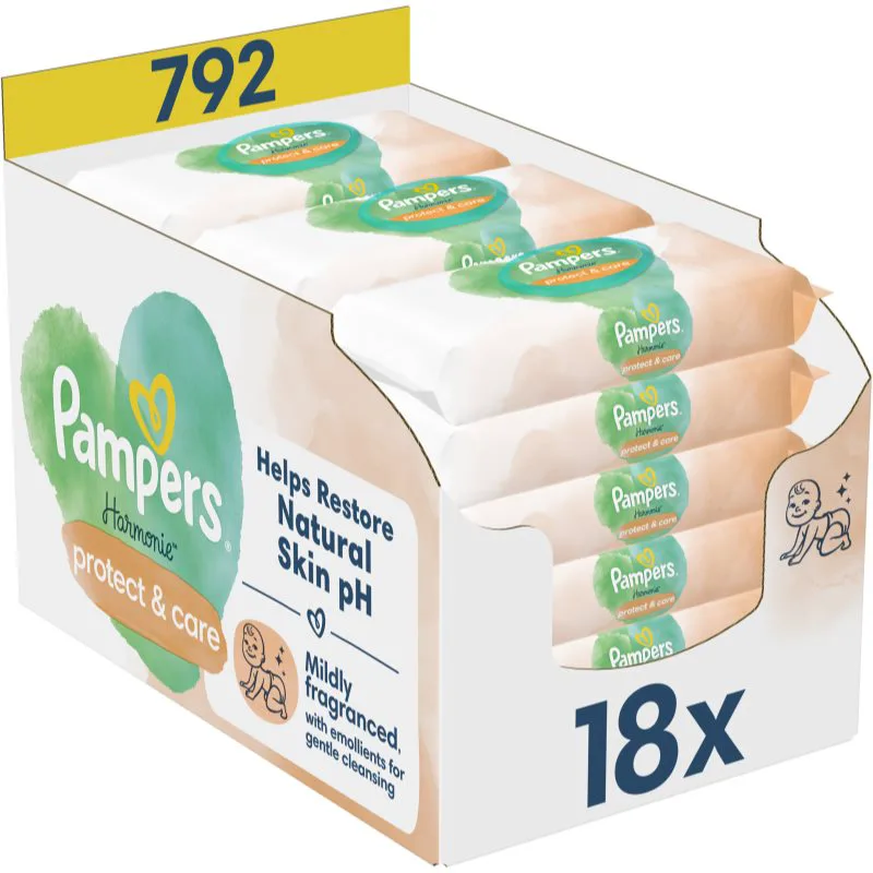 Pampers Harmonie Protect&Care υγρά μαντηλάκια καθαρισμού για παιδιά με καλέντουλα 792 τμχ