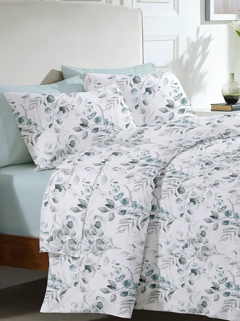 Σεντόνια Υπέρδιπλα (Σετ) 220X250 Sunshine Menta Εμπριμέ 560 Grey Χωρίς Λάστιχο (220x250)