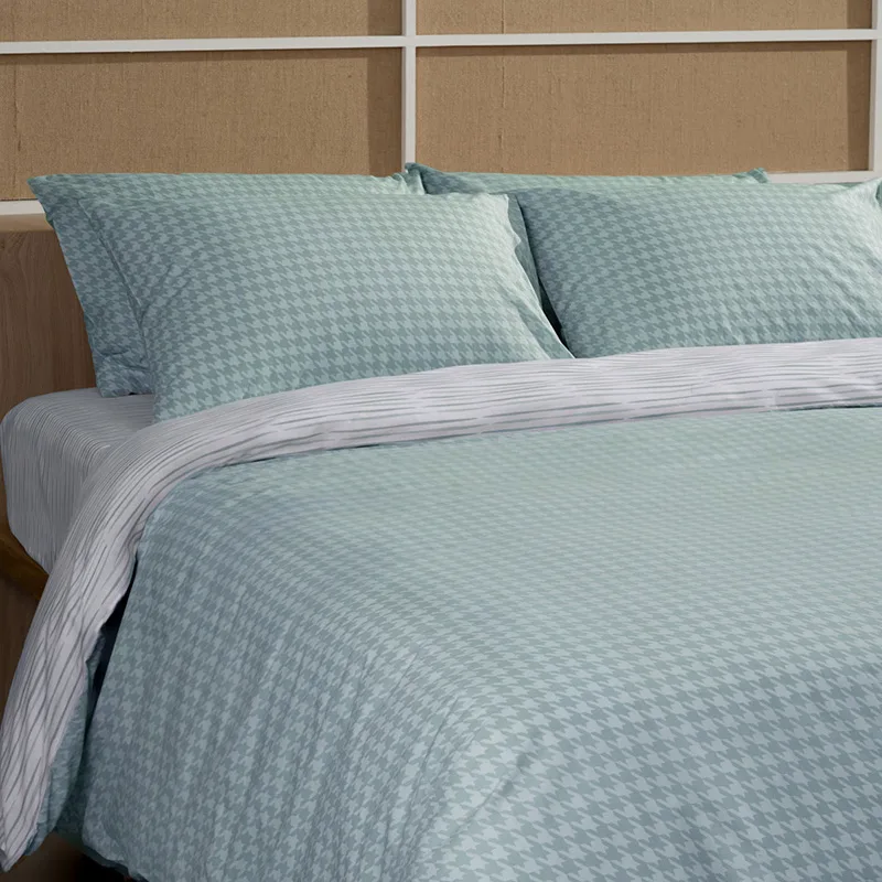 Σεντόνια Υπέρδιπλα (Σετ) 170X205+30 Sunshine Cotton Feelings 2064 Aqua Με Λάστιχο (170x205+30)