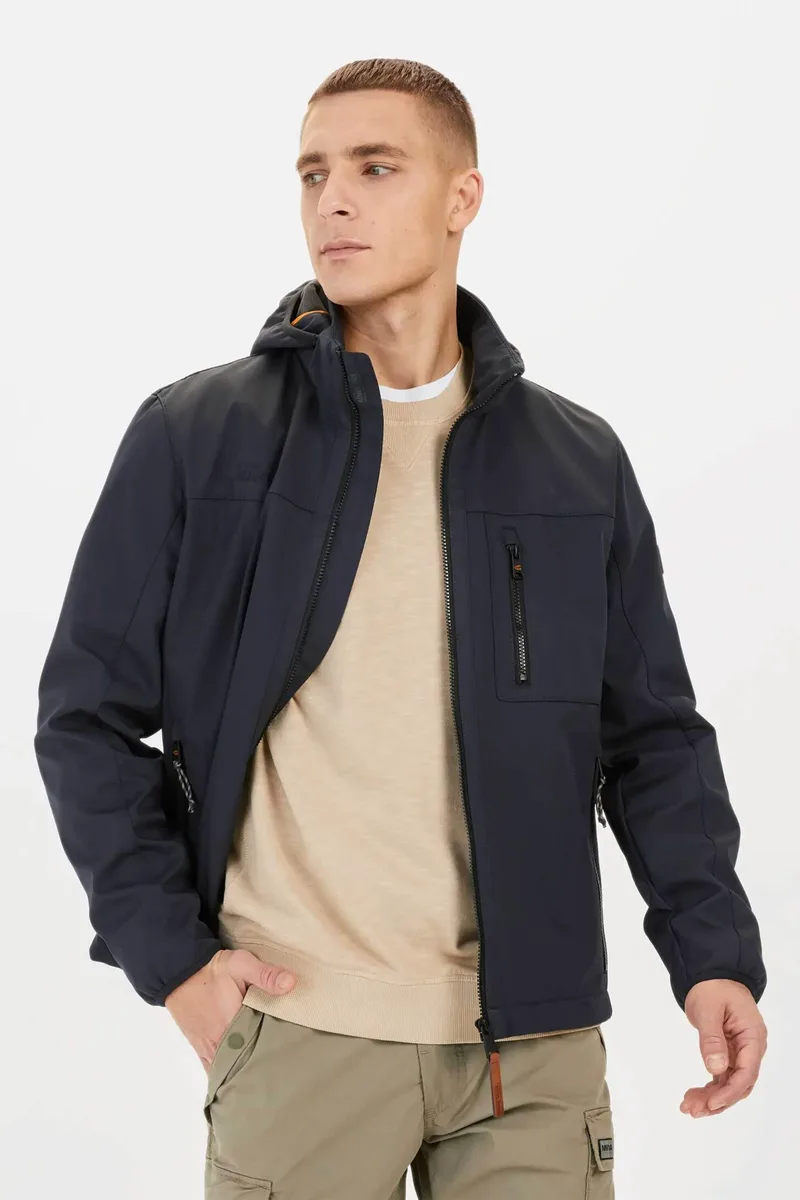 Camel Active ανδρικό αδιάβροχο μπουφάν με αποσπώμενη κουκούλα Regular Fit - C261NOS-430120-9N61 Μπλε Σκούρο