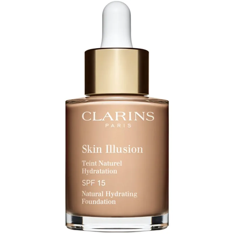 Clarins Skin Illusion Natural Hydrating Foundation λαμπρυντικό ενυδατικό μεικ απ SPF 15 απόχρωση 108W Sand 30 ml
