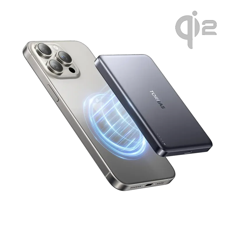 Torras Go-MiniMag Qi2 MagSafe PowerBank 10000mAh Titanium Grey