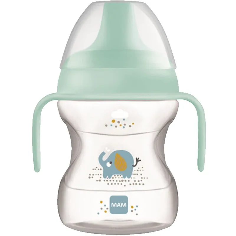 Mam Learn To Drink Cup Κωδ 472B 6m+ Εκπαιδευτικό Ποτηράκι για Βρέφη με Αντιολισθητικά Χερούλια & Στόμιο Ειδικά Σχεδιασμένο Ενάντια των Διαρροών με Πολύ Μαλακή Επιφάνεια, 190ml - Τιρκουάζ
