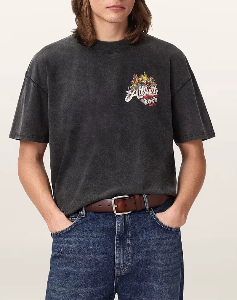 ALL SAINTS T-SHIRT M054PE-WASHED BLACK DarkSlateGrey