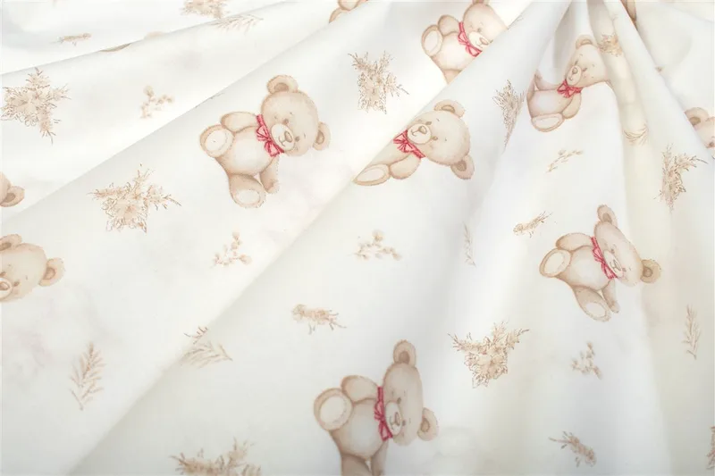 Πάνα Χασές Bebe Βαμβακερή 80x80εκ. Newborn Bear 716 White-Beige DimCol (Ύφασμα: Βαμβάκι 100%, Χρώμα: Λευκό) - DimCol - 31111328086