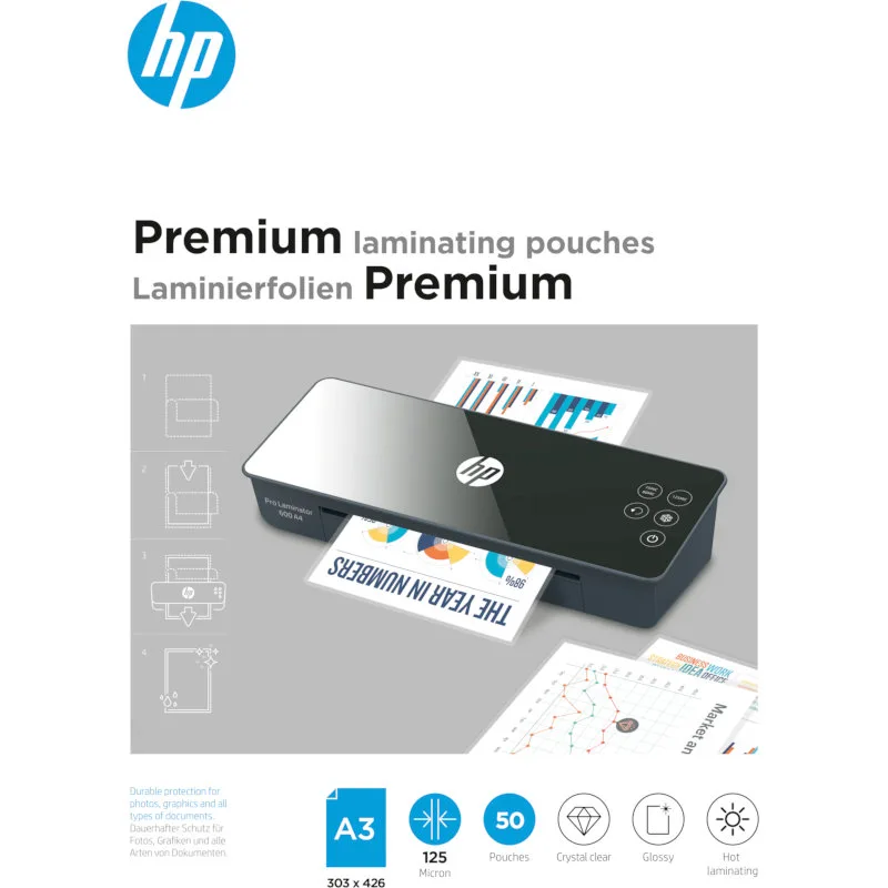 Φύλλα Πλαστικοποίησης Premium Για Α3 125 Microns 50Τμχ HP 9127