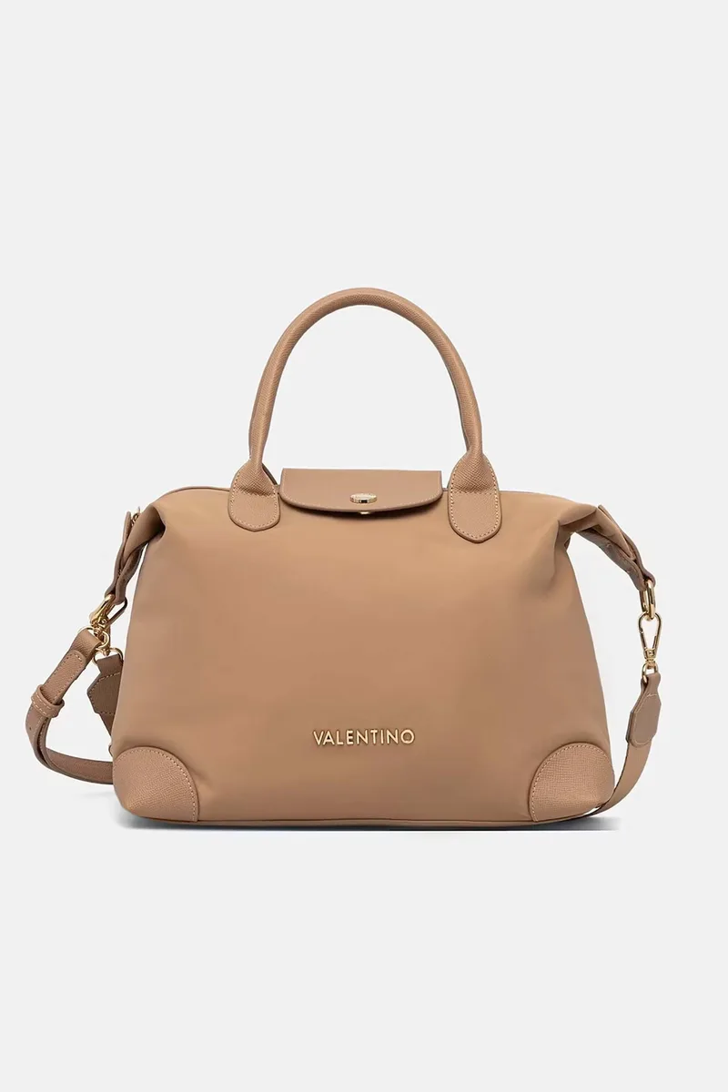 Valentino γυναικεία τσάντα χειρός με μεταλλικό λογότυπο "Jolly Re" - 73LVBS9JX23/JOL Μπεζ