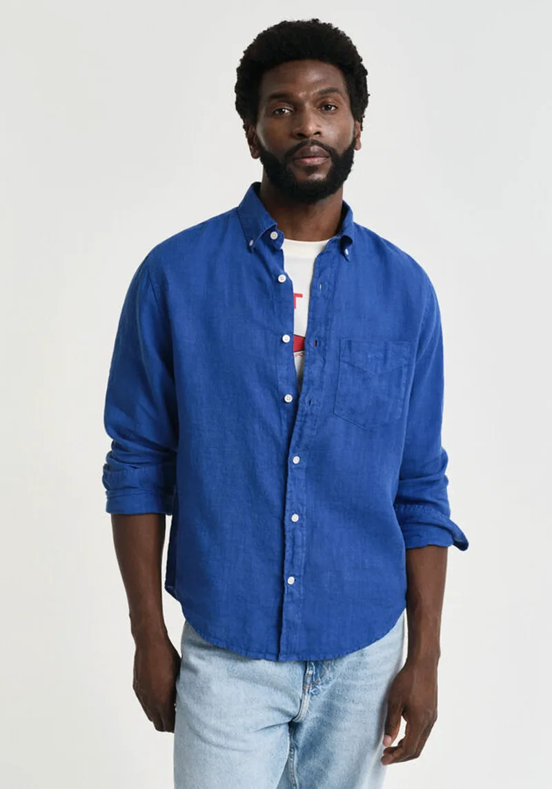 GANT Πουκάμισο της σειράς Linen - 3240120 407 Rich Blue