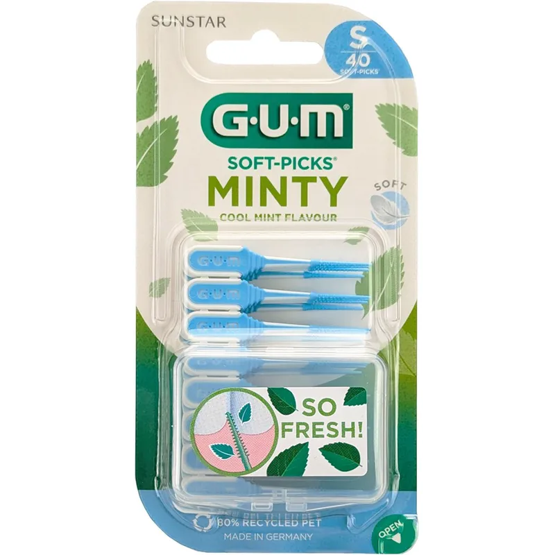 Gum Soft-Picks Minty Small Rubber Picks Οδοντογλυφίδα Μεσοδόντιου Καθαρισμού από Καουτσούκ 40 Τεμάχια