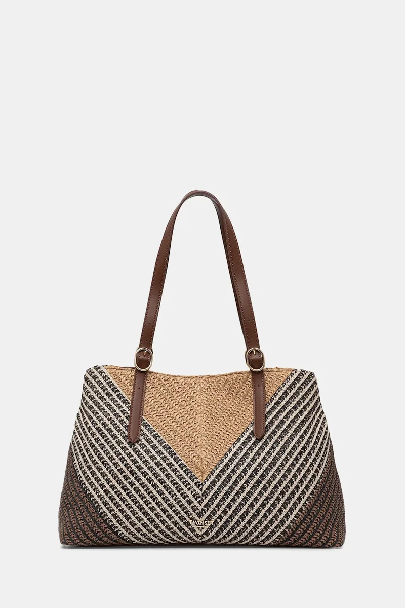 Twinset τσάντα tote γυναικεία πλεγμένη