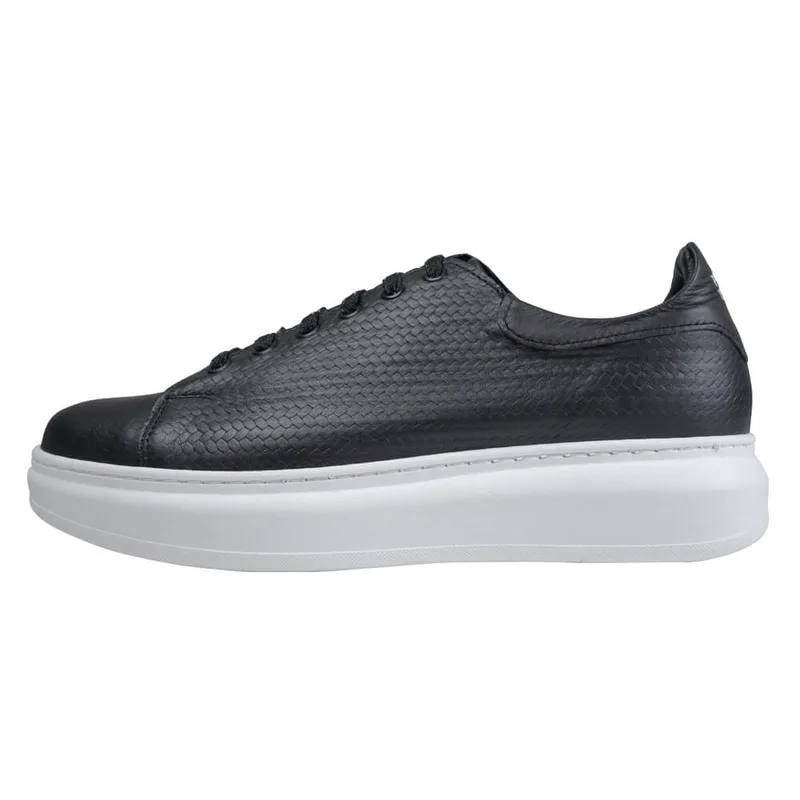 Low-Top Δερμάτινα Sneakers Μαύρα