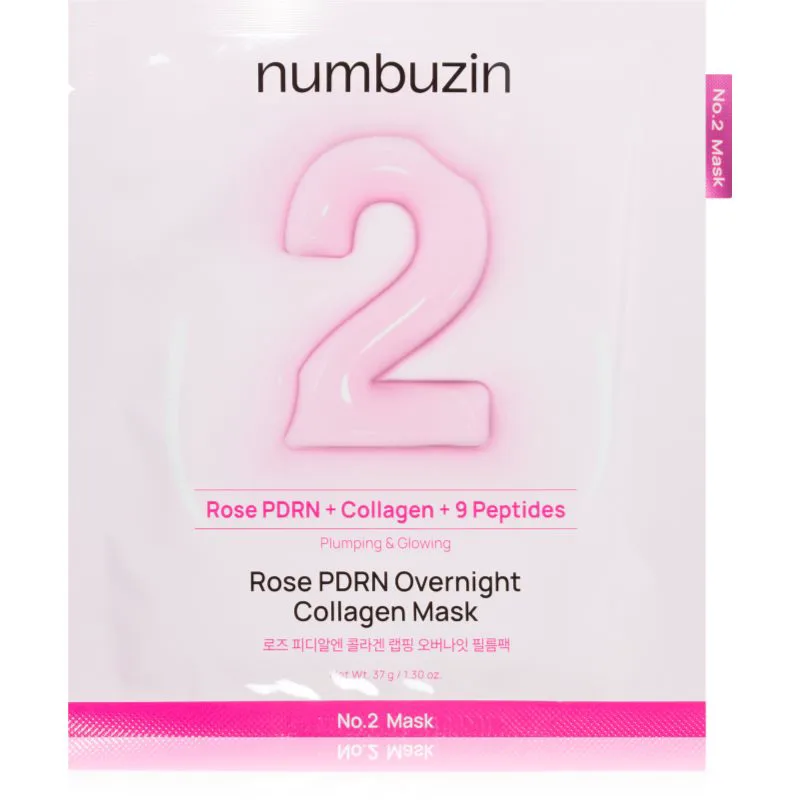 Numbuzin No. 2 Rose PDRN OverNight Collagen Mask βαθιά θρεπτική μάσκα νύχτας 4 τμχ