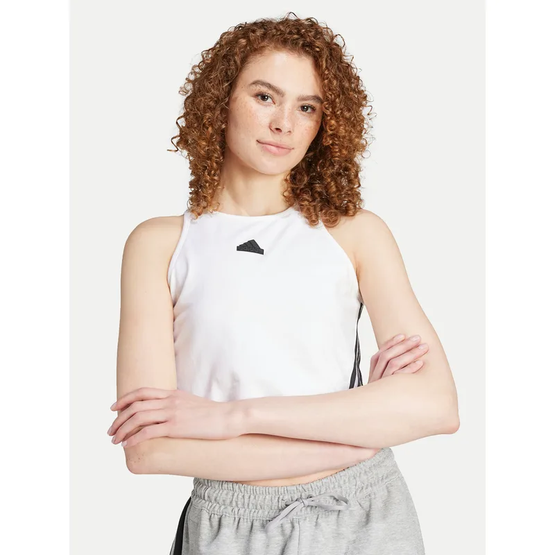 adidas Τοπ Future Icons 3-Stripes IW5201 Λευκό Slim Fit