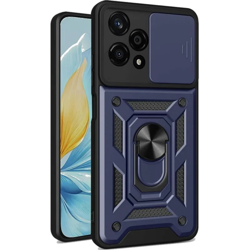 Θήκη Honor 200 Lite Techsuit CamShield Ανθεκτική με Κάλυμμα για την Κάμερα & Μεταλλικό Ring Holder - Blue (5949419165816)