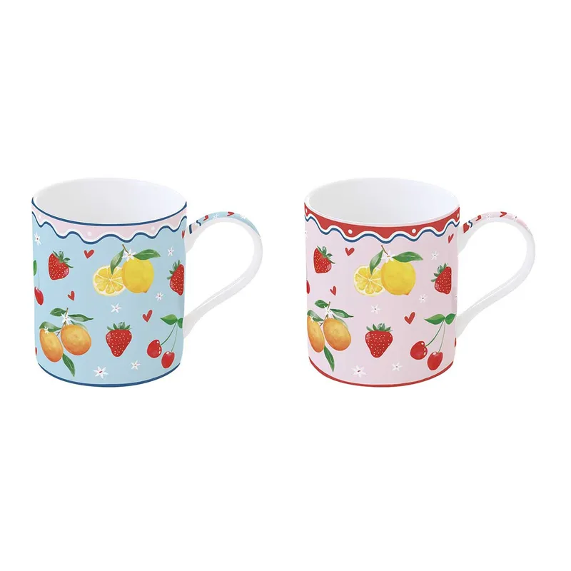 R2S Κούπες Πορσελάνης Σετ 2Τμχ. Fruit Mania 350ml