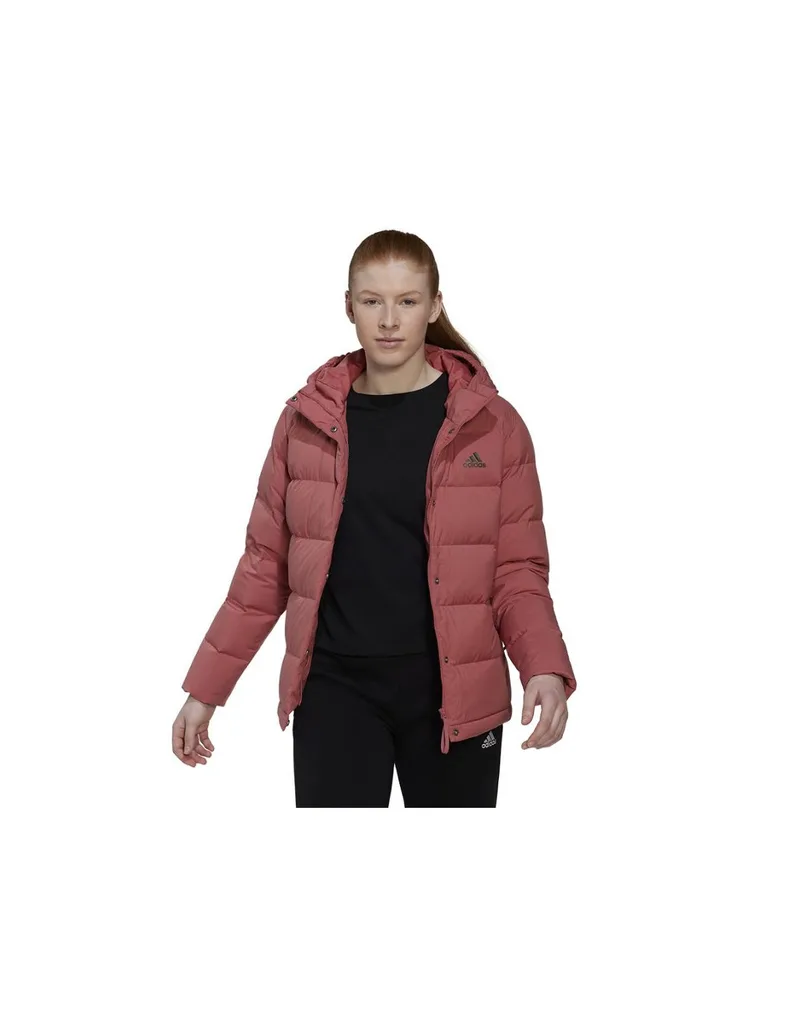 Adidas Helionic Κοντό Γυναικείο Puffer Μπουφάν για Χειμώνα Κόκκινο HG8745