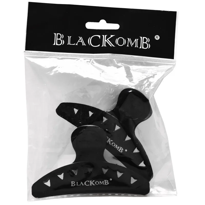 Poniks Blackomb Hair Clips Butterfly, large, CK1059, 10 cm, 2 pieces, black