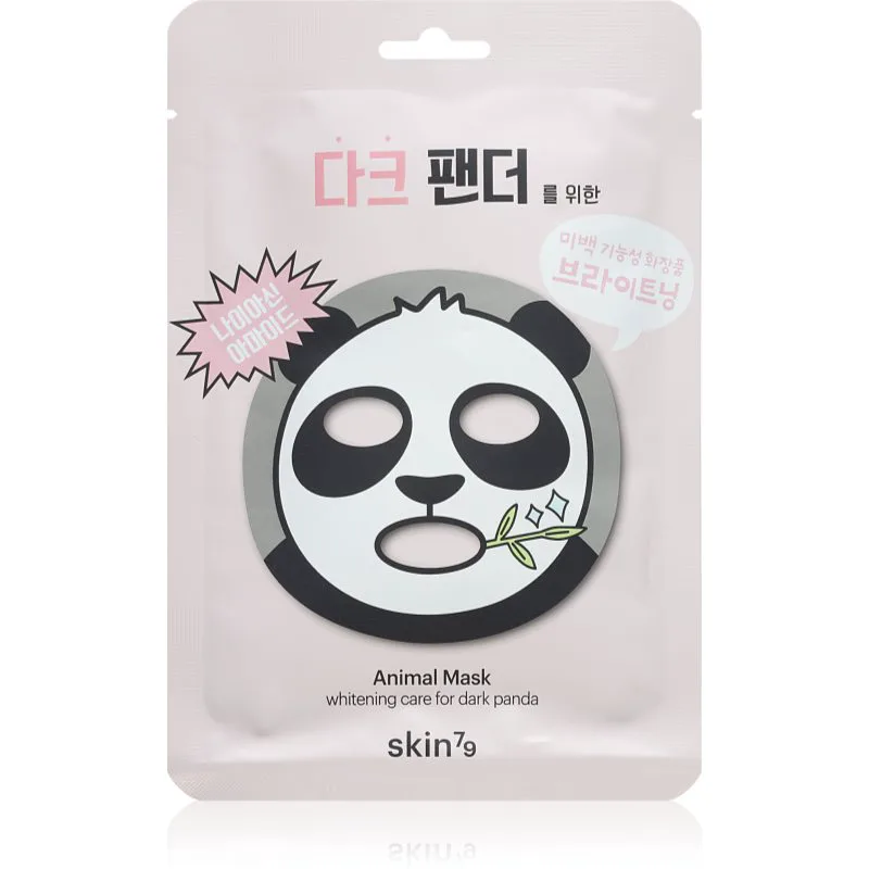 Skin79 Animal For Dark Panda λαμπρυντική υφασμάτινη μάσκα λάμψης 23 γρ