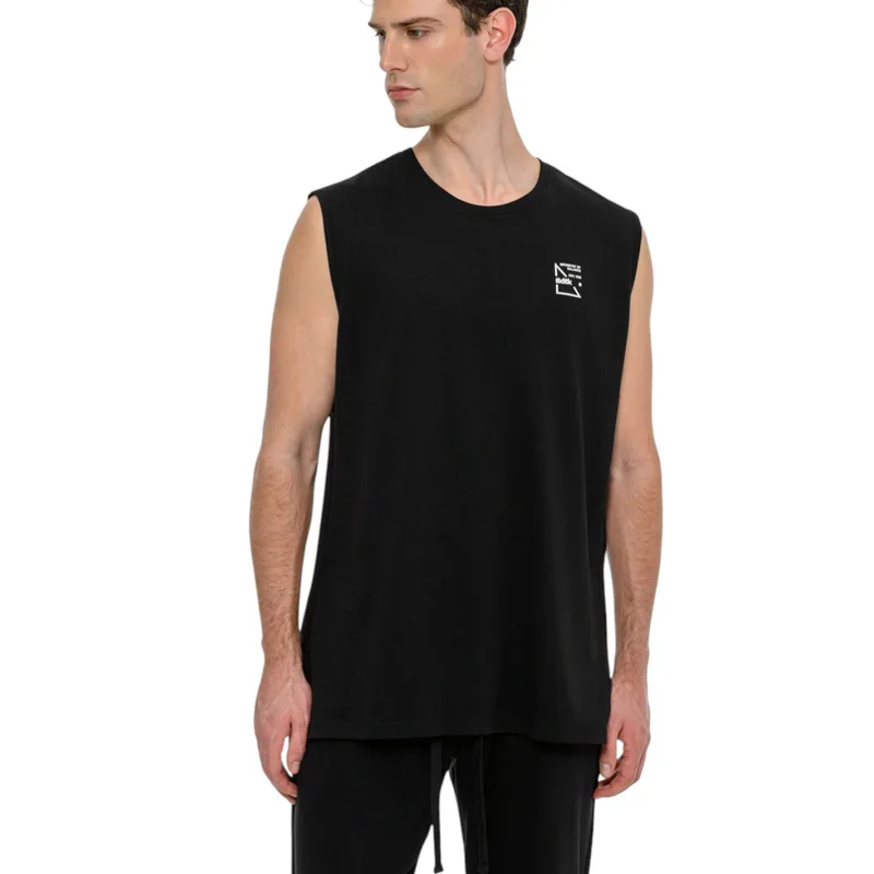 Body Talk M Geometry Sleeveless Tank Relaxed Μαύρο (1261-957023-00100)