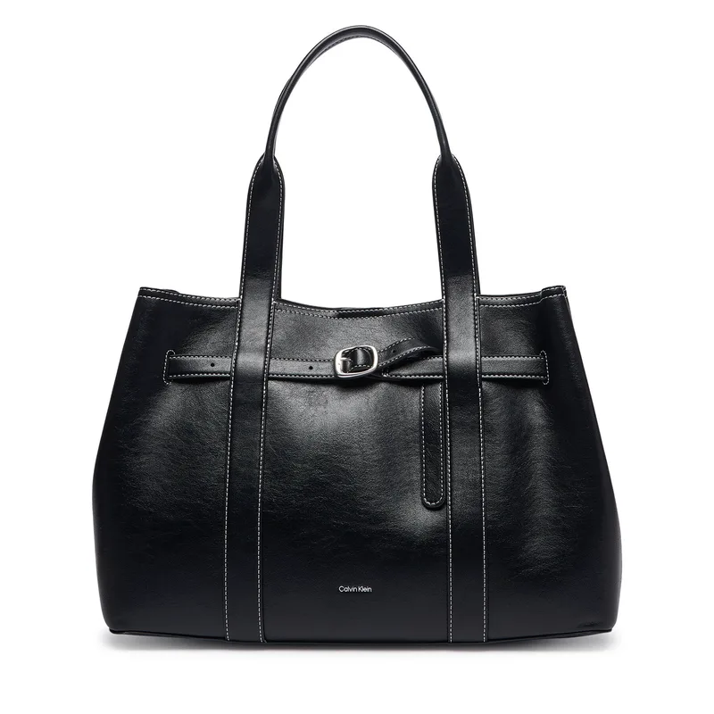 Τσάντα Calvin Klein Buckle Medium Work Tote LV04F3549G Μαύρο