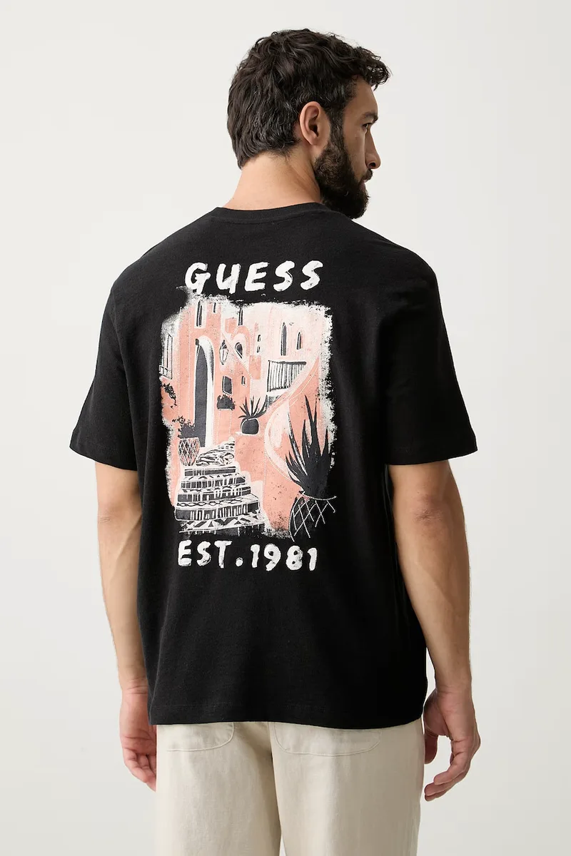 Guess πλεκτό t-shirt ανδρικό βαμβακερό