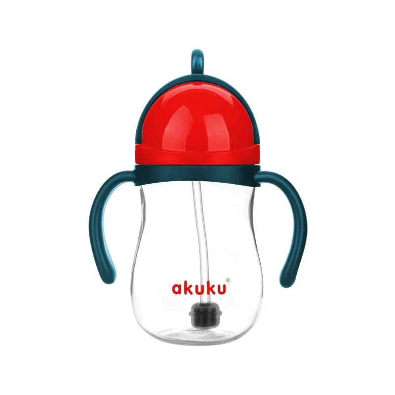Ποτήρι Εκπαιδευτικό 280ml Με Καλαμάκι Akuku Blue/Red A0164