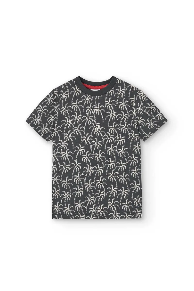 Boboli παιδικό T-Shirt με all-over print φοίνικες - 518116 Μπλε