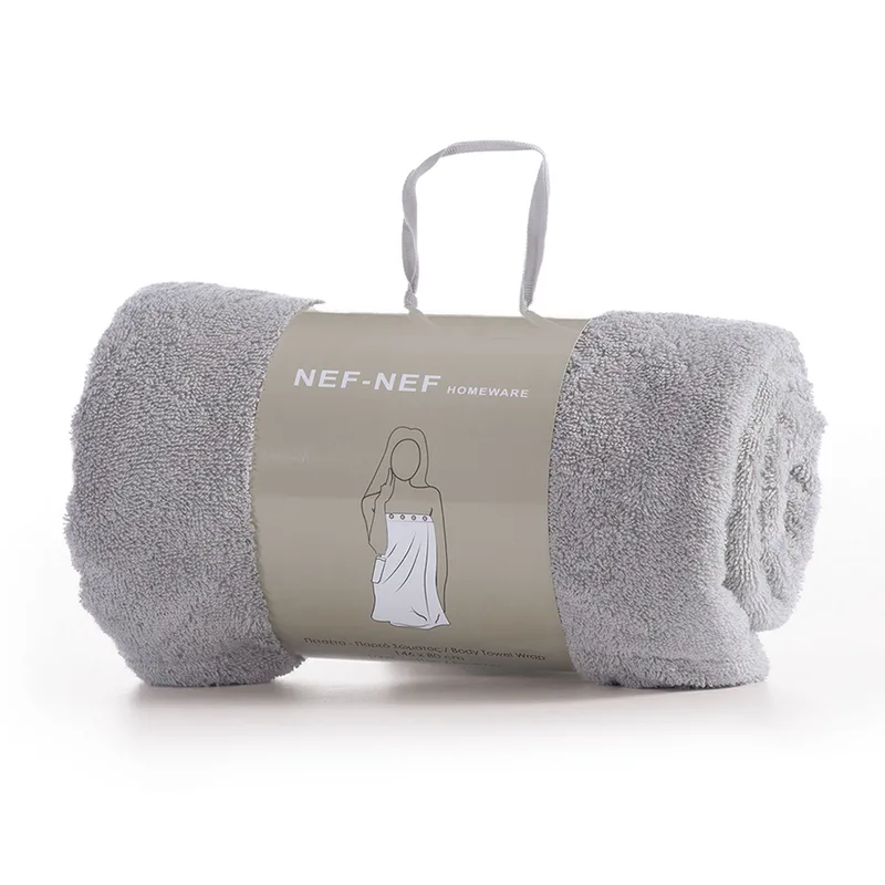 Πετσέτα Σώματος Με Κουμπιά (80x146) Nef-Nef Homeware Sandy Grey 400gsm