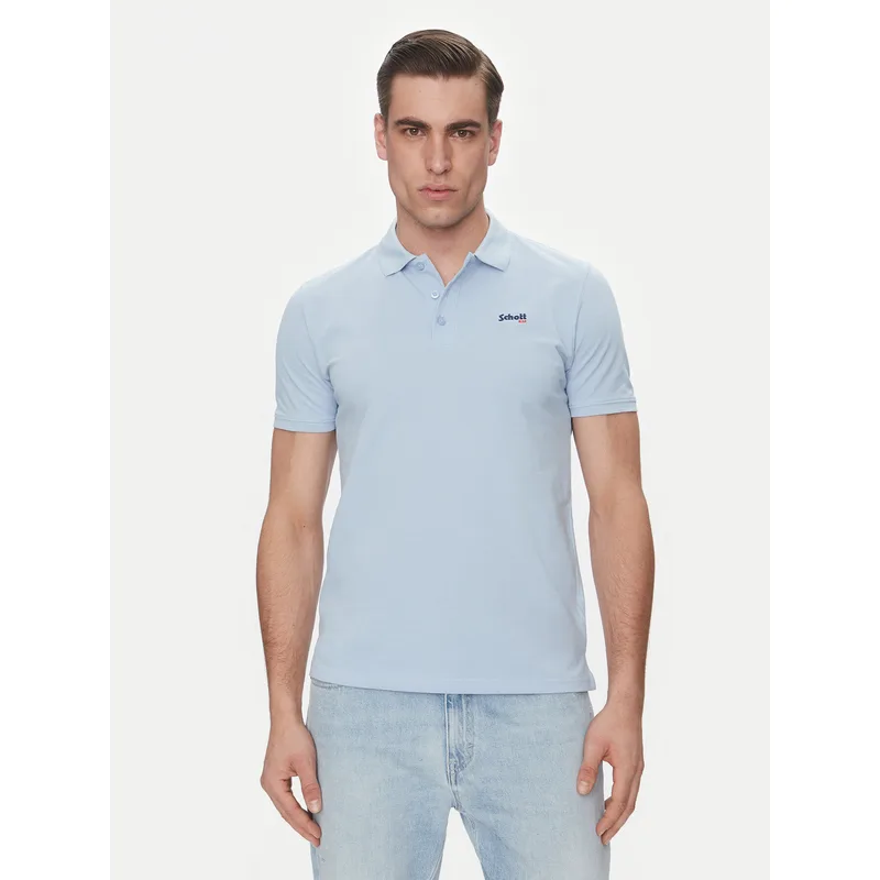 Schott NYC Polo PSCASUAL Μπλε Regular Fit