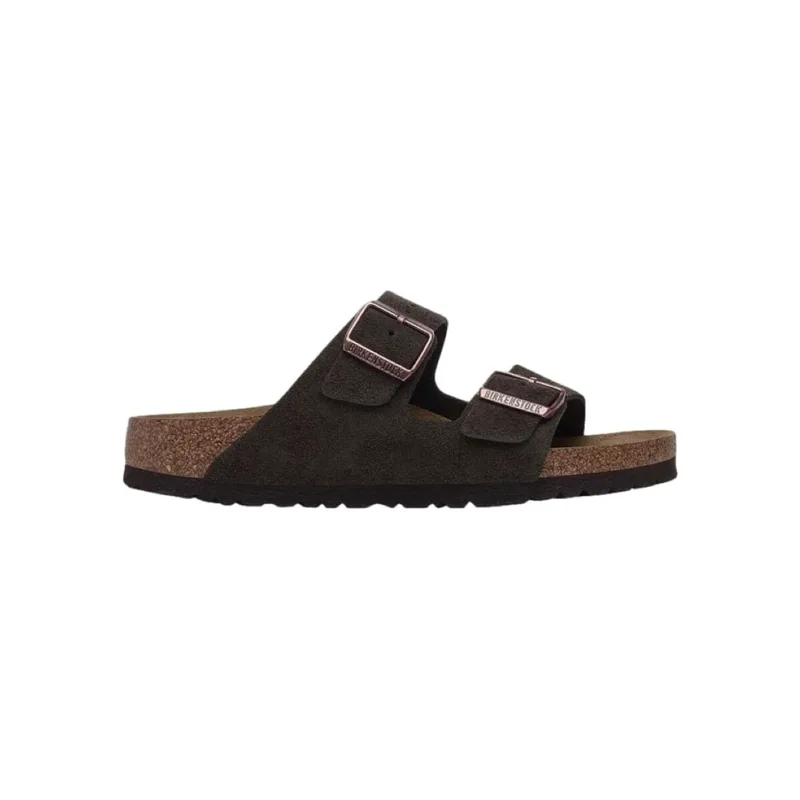 Σανδάλια χωρίς τακούνι BIRKENSTOCK Arizona Suede Leather Narrow - Mocca