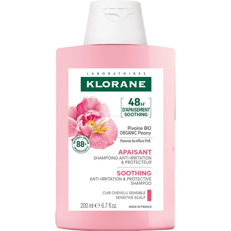 Klorane Peony Soothing & Sensitive Scalp Shampoo Καταπραϋντικό Σαμπουάν με Παιώνια για Ευαίσθητο & Ερεθισμένο Τριχωτό 200ml