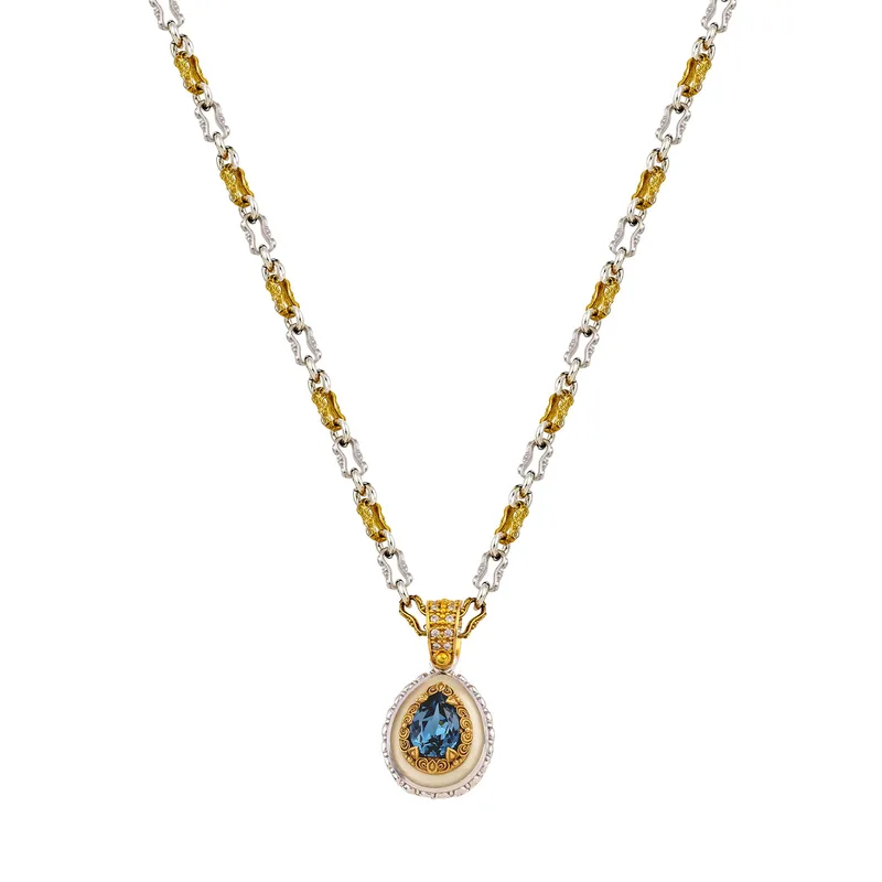 DIMITRIOS Γυναικείο Κολιέ με Swarovski από Δίχρωμο Ασήμι M199W