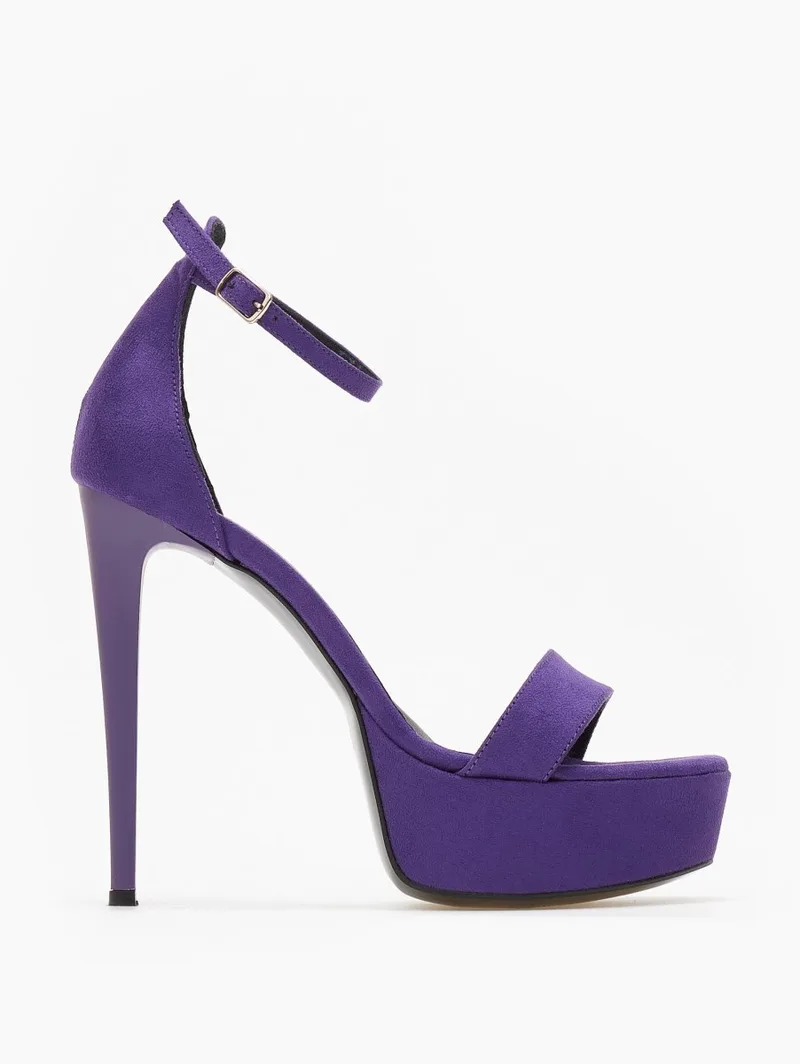 TFP Suede Ankle Strap Sandals - 1500 (suede) - Μωβ