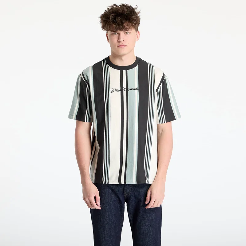T-shirt GUESS Originals Stripe T-Shirt Washed Out Black L